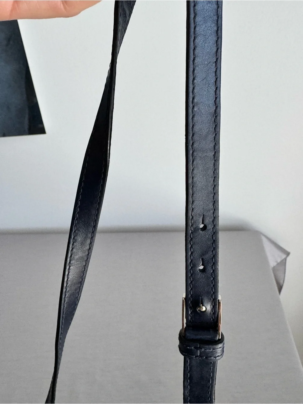 Givenchy Calfskin Duetto Navy and Burgundy Leather Crossbody Purse
